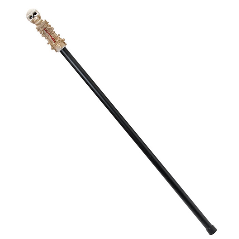 Walking stick with skull application