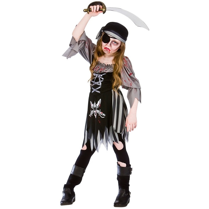 Zombie pirate bride costume for kids M