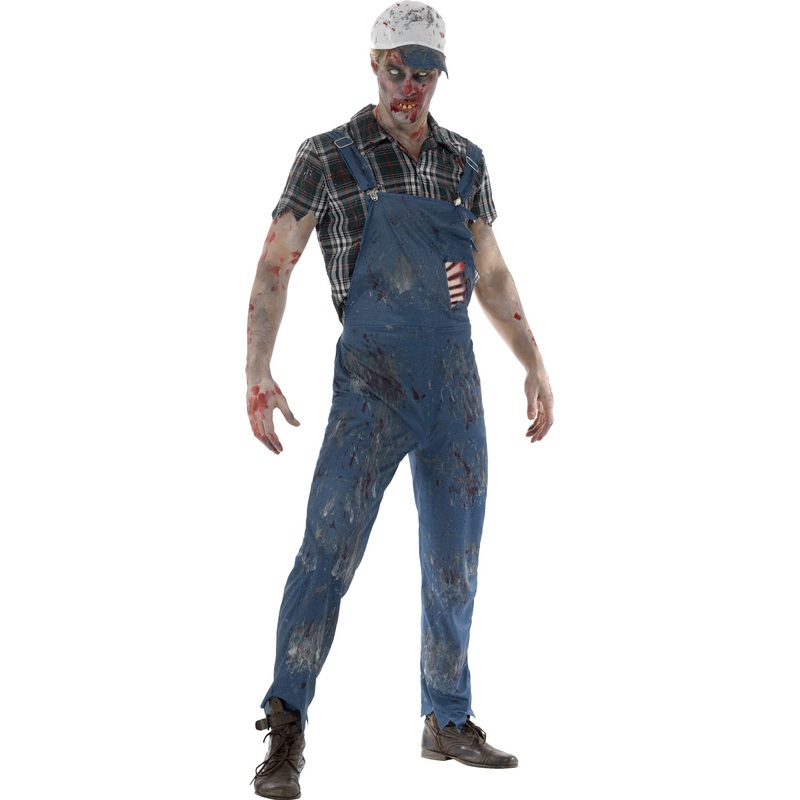 Zombie with rib wound men costume M