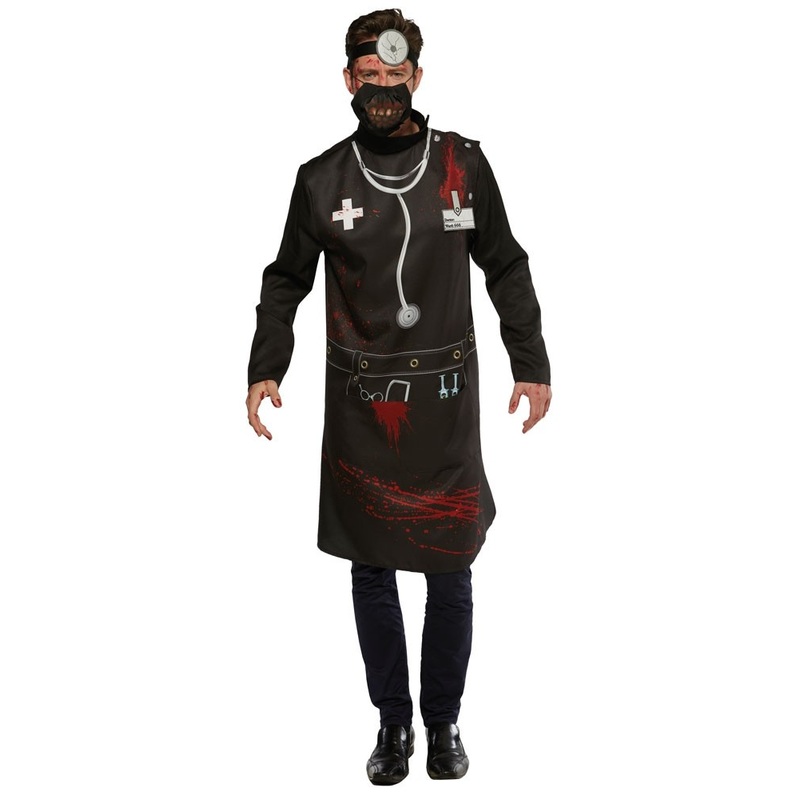 Black horror doctor costume for men M-L