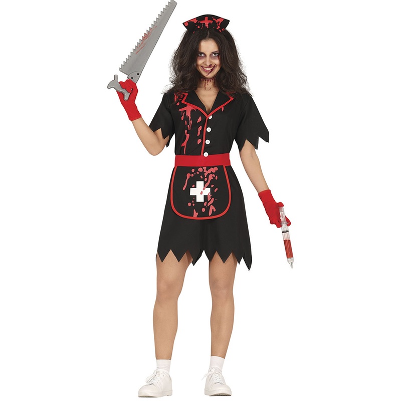 Black zombie nurse women's costume 38-40