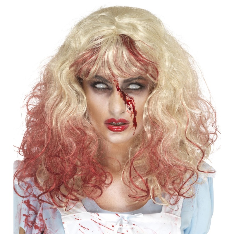 Blood stained blond hair wig