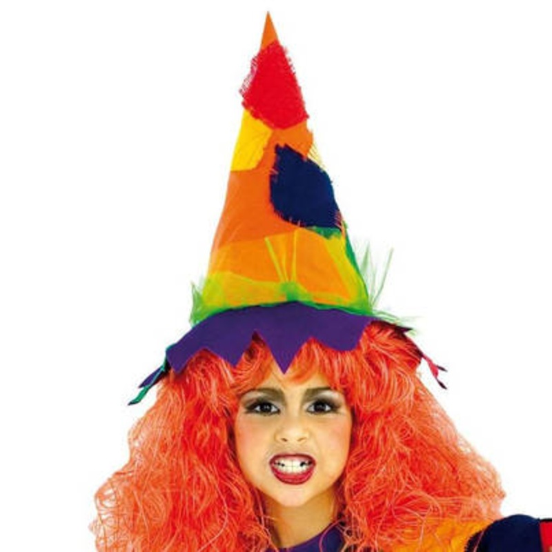 Colorful rainbow ladies witch hat 56