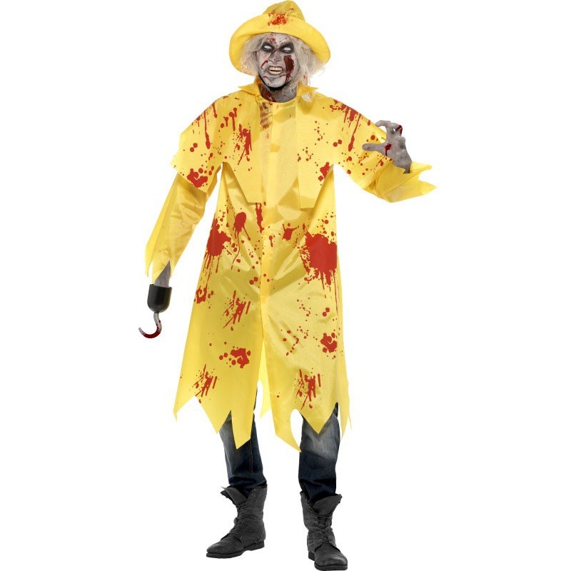 Friesennerz Pirate Bloody Raincoat Hookhand Costume M
