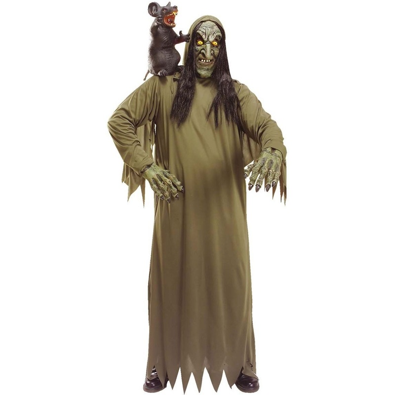Gobblin horror costume with hood and hands