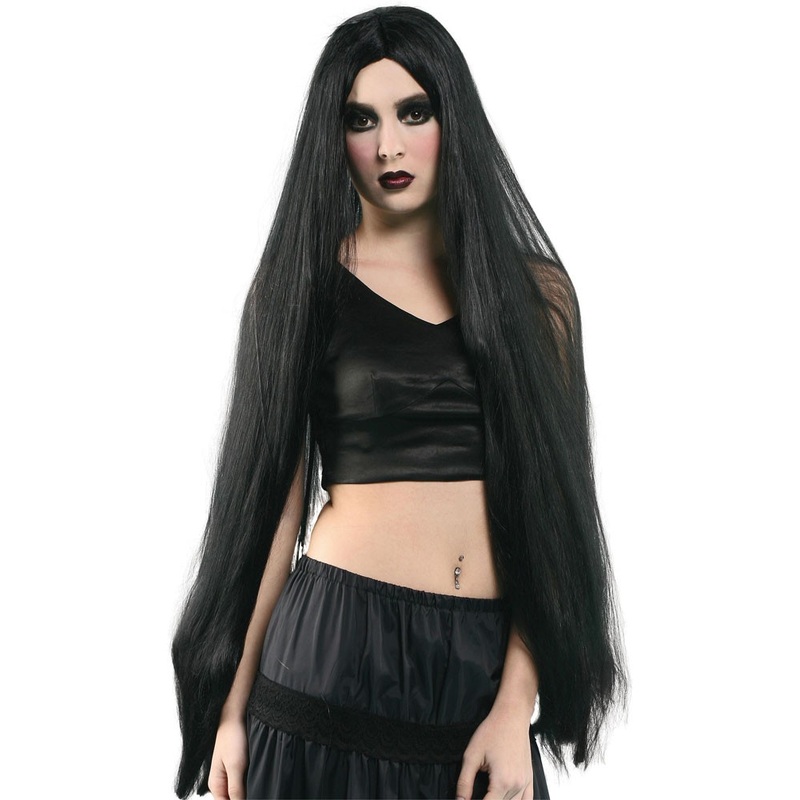 Long Black Wig Tizia 1m