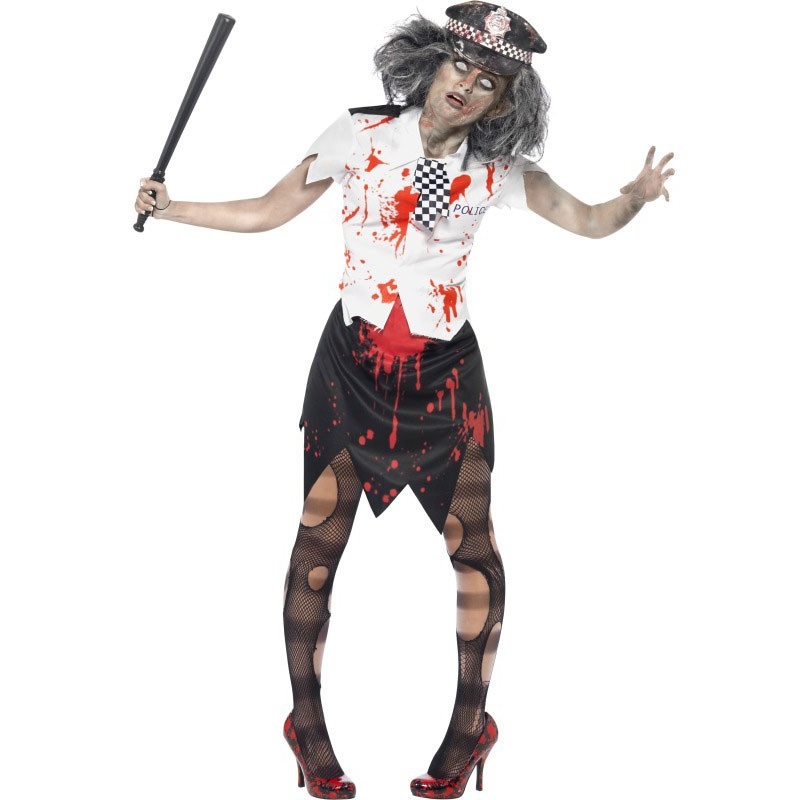 Police woman zombie costume S