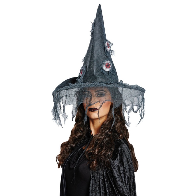 Scary witch hat with eye decoration
