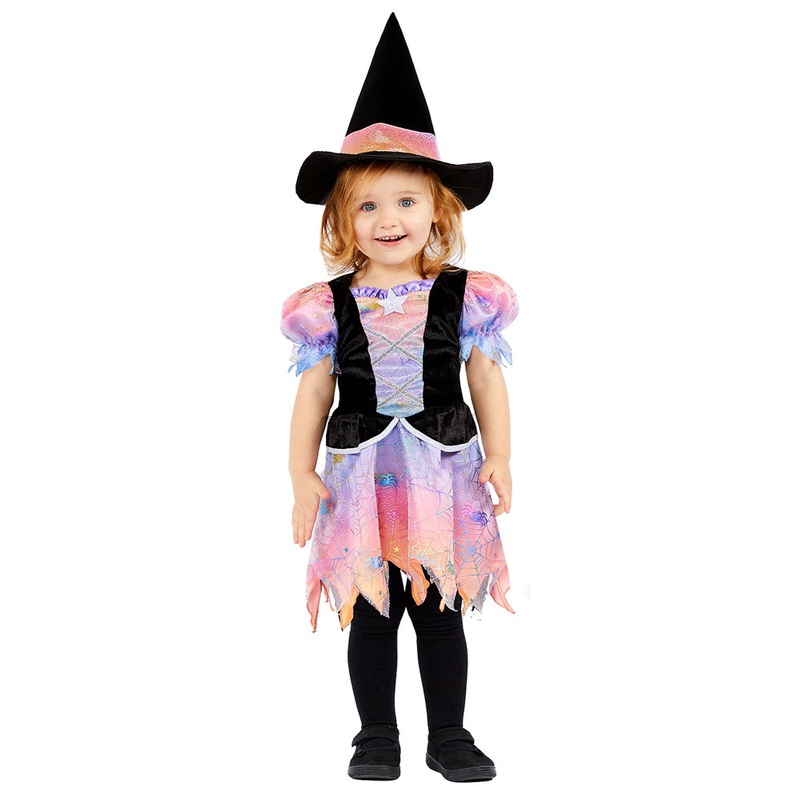 Shimmering rainbow witch children's costume