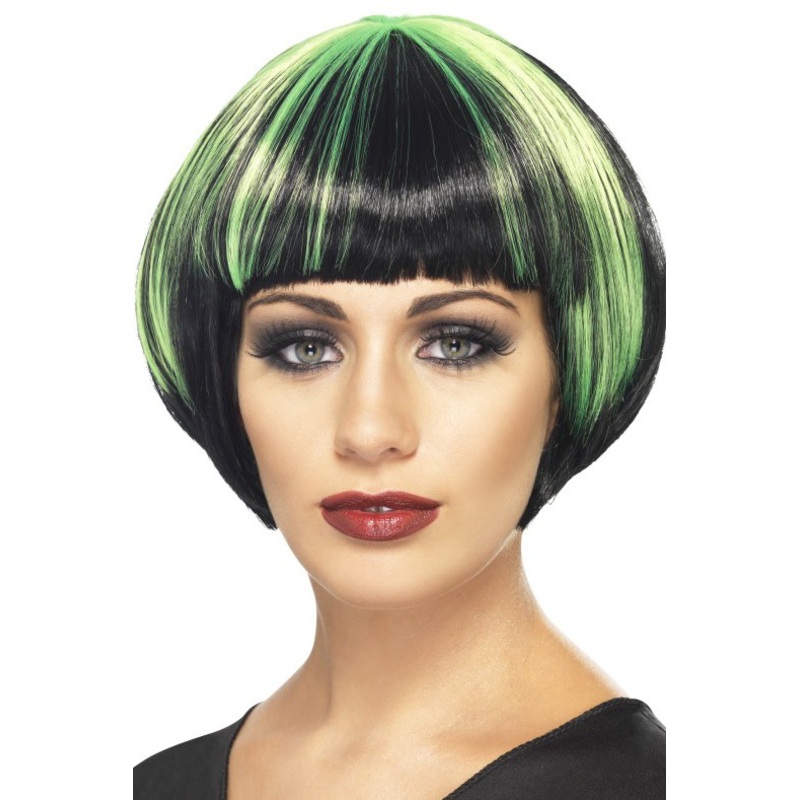 Shiny Bob Wig Luana Black Green