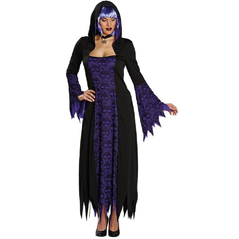 Skull ladies costume with hood 36