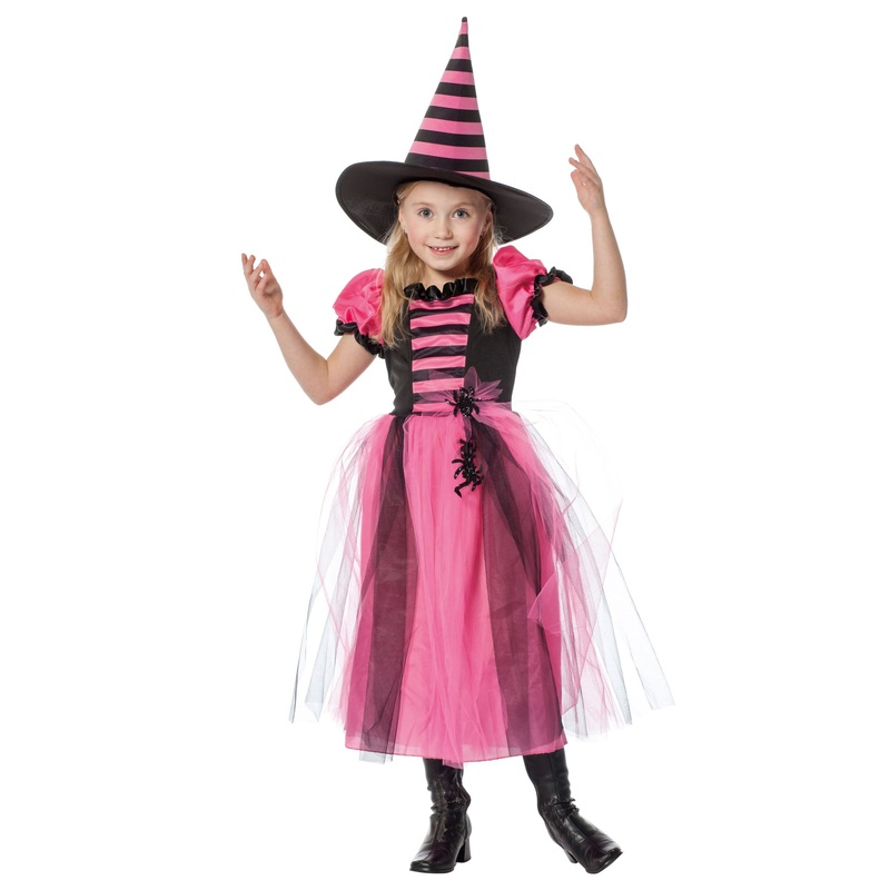 Spider witch costume for girls in pink 104