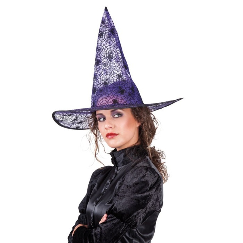 Transparent witch hat purple