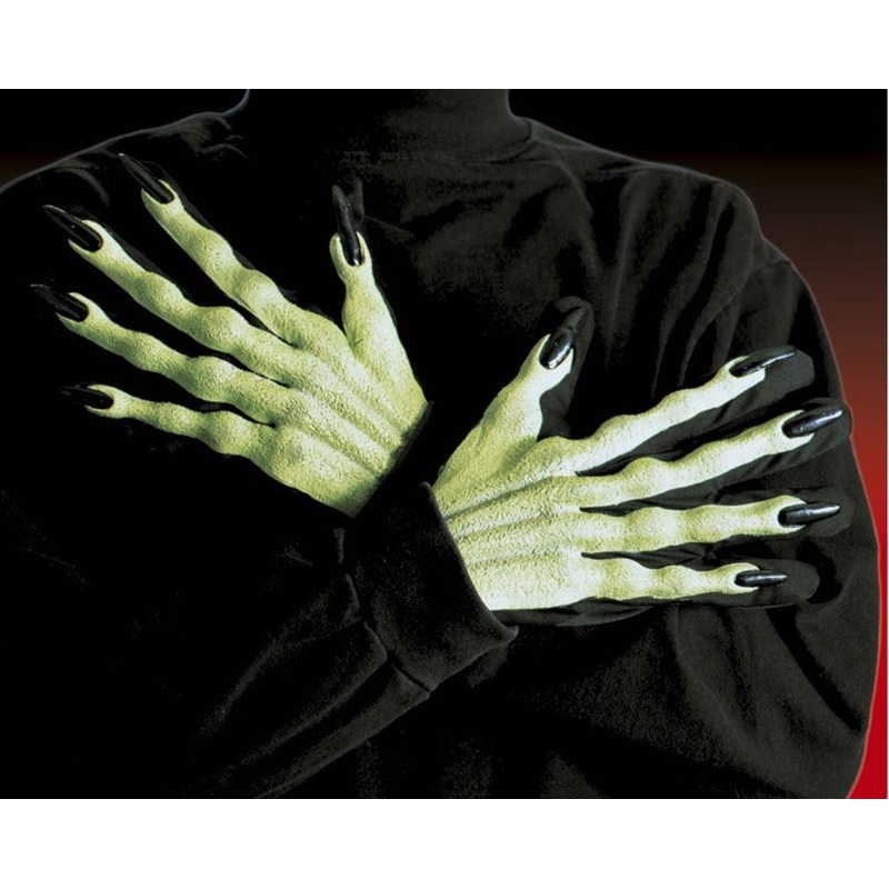 3D Witches Gloves Green