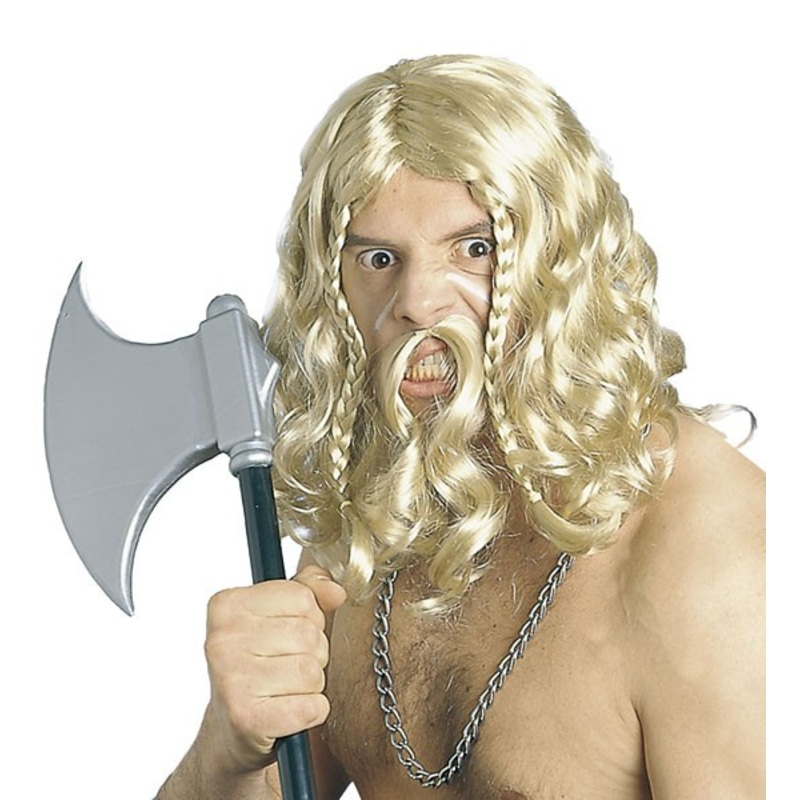 Blonde Hjor Viking wig with beard