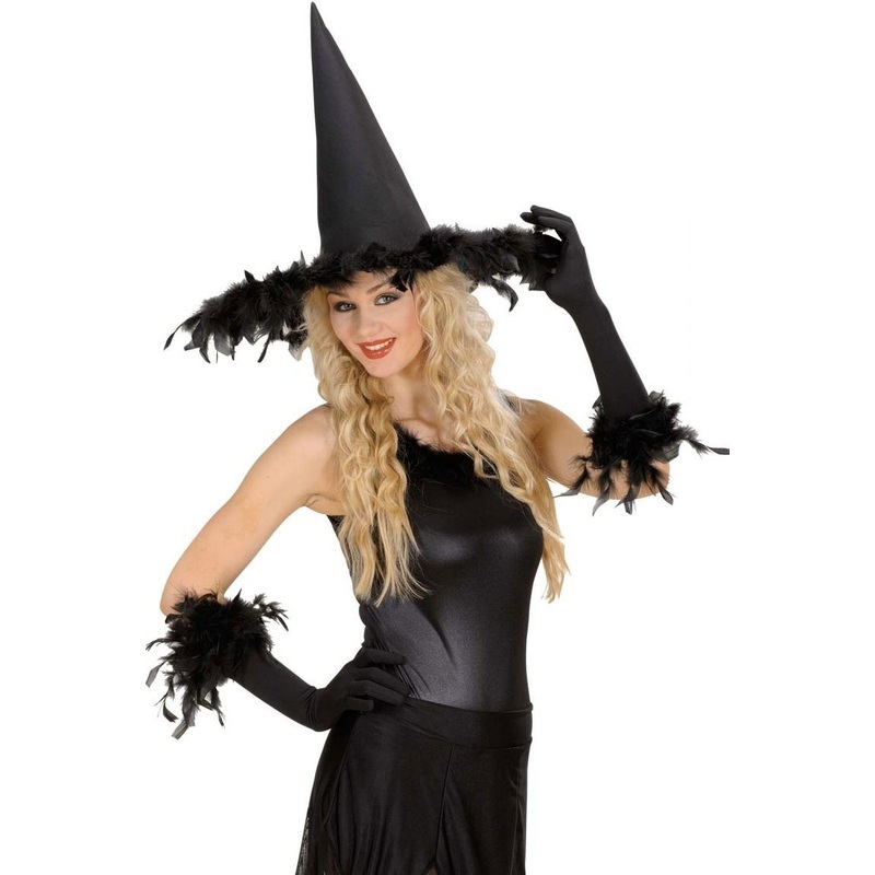 Halloween hat witch with feathers
