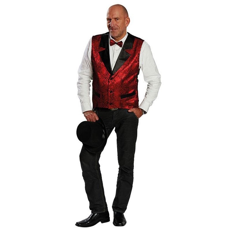Halloween spider pattern vest red 48