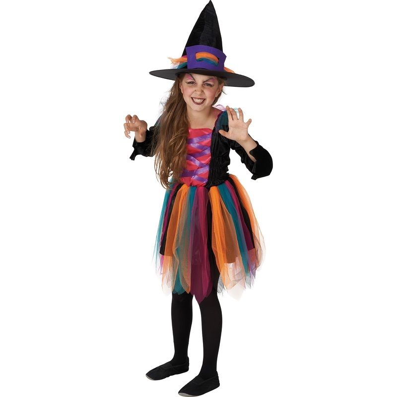 Happy witch costume with hat for kids 104