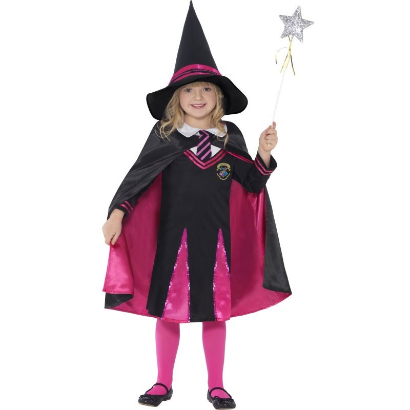 Little Witch Sorcerer's Apprentice Costume Girls Pink Black