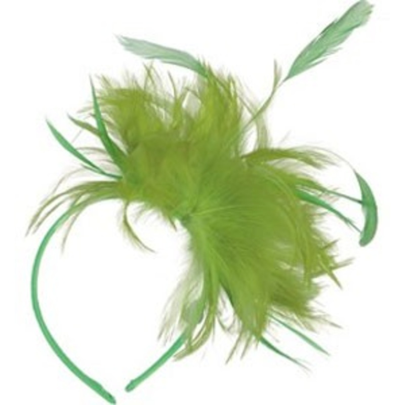 Neon green feather headband