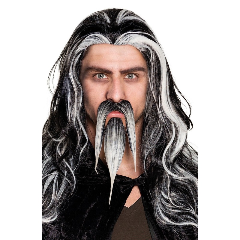 Saruman gray mustache and goatee
