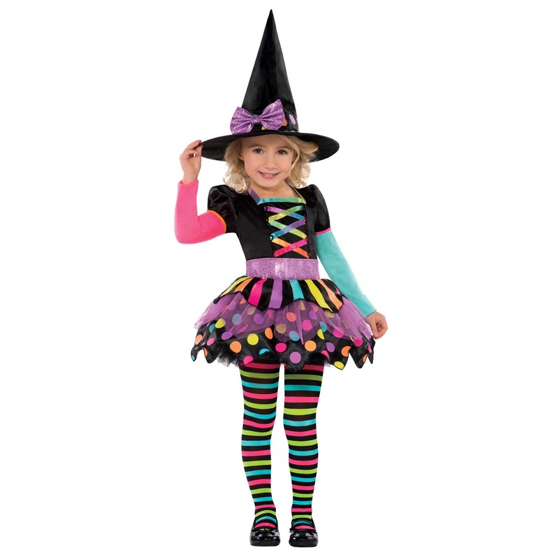 Technicolour Witch Costume for Girls