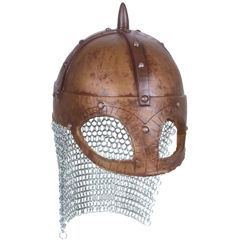 Viking knight helmet with chain guard