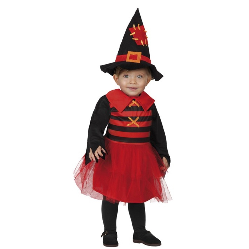 Young witch child costume red