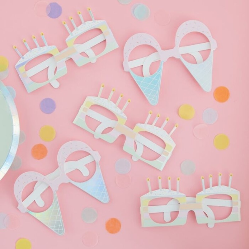 8 pastel rainbow glasses