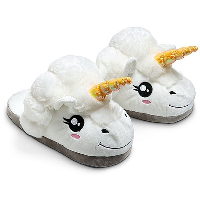 Adorable unicorn plush shoes