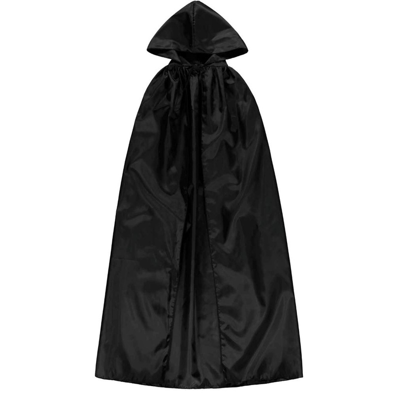 Black hooded cape for children