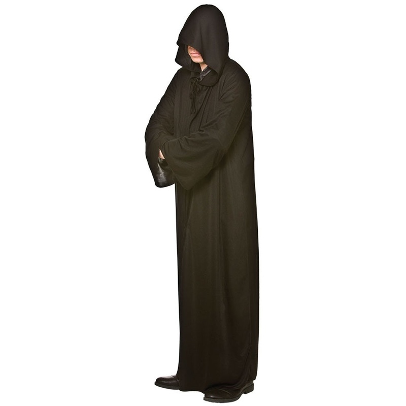 Black Hooded Robe for Men