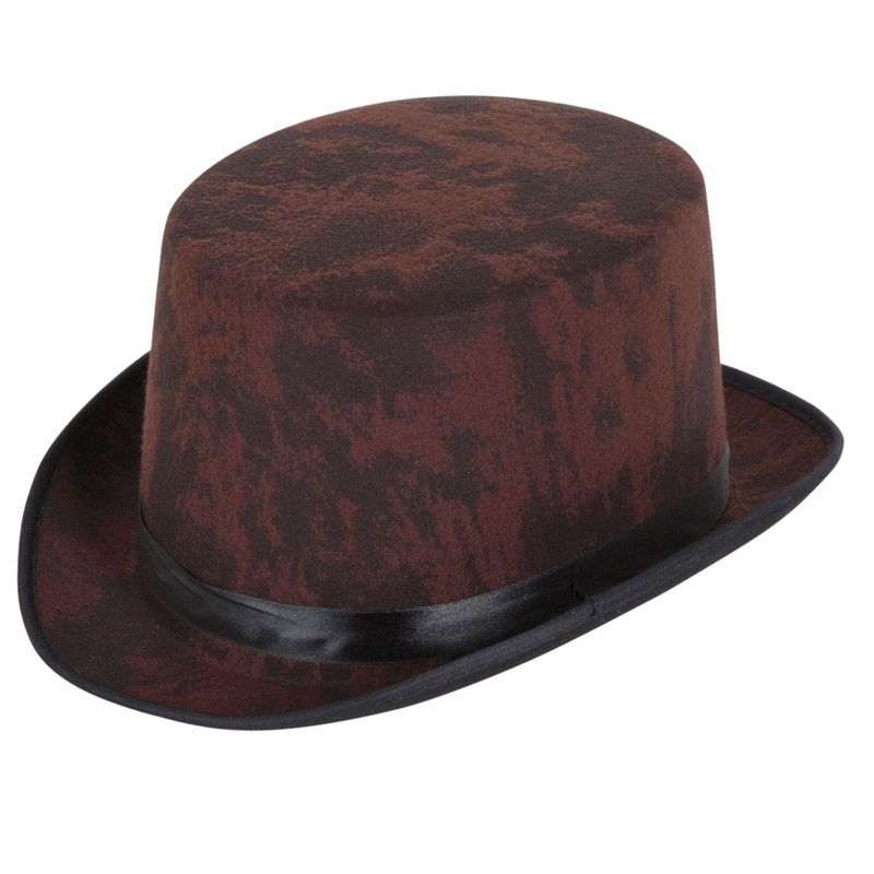 Brown classic short cylinder hat