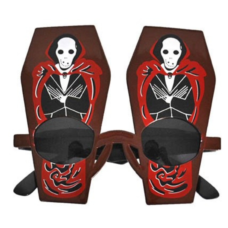 Brown horror coffin glasses