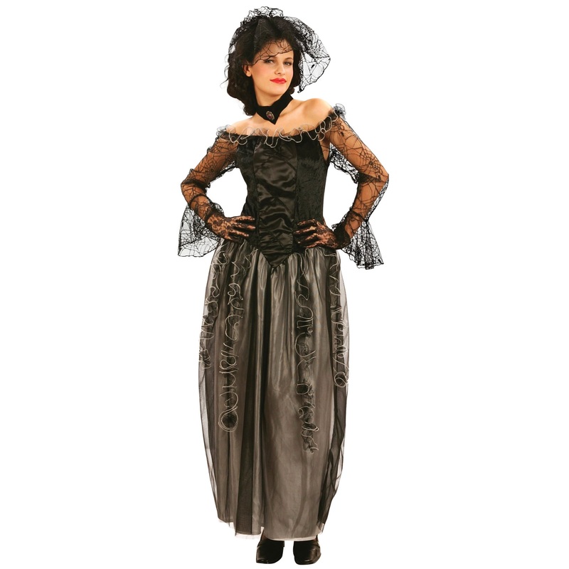 Creepy cobweb women's dress black