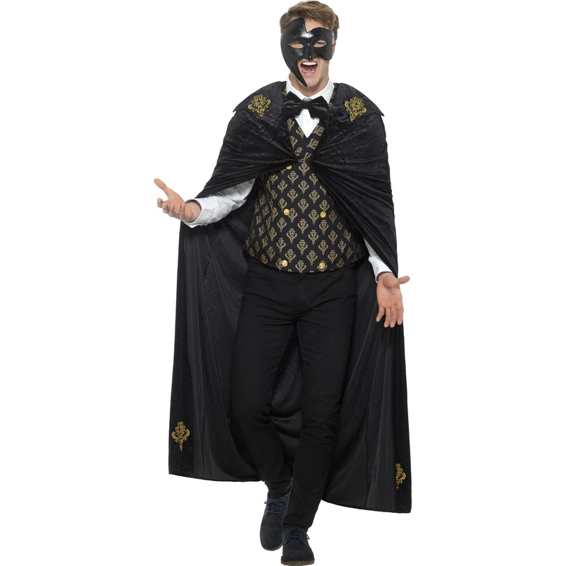 Deluxe Phantom Masquerade Ball Costume Men's M