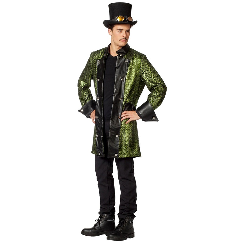 Green gothic coat for men 48