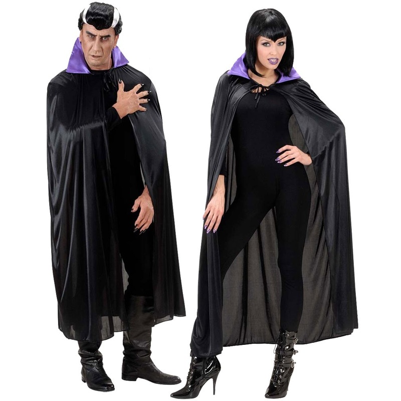 Halloween cape with purple collar 136cm