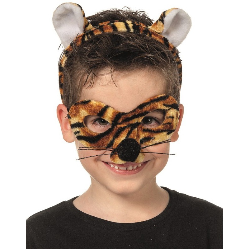 Lian tiger mask with ears headband for children
