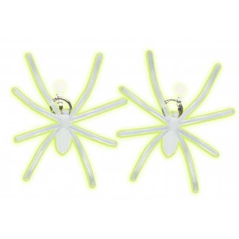Neon spider earrings