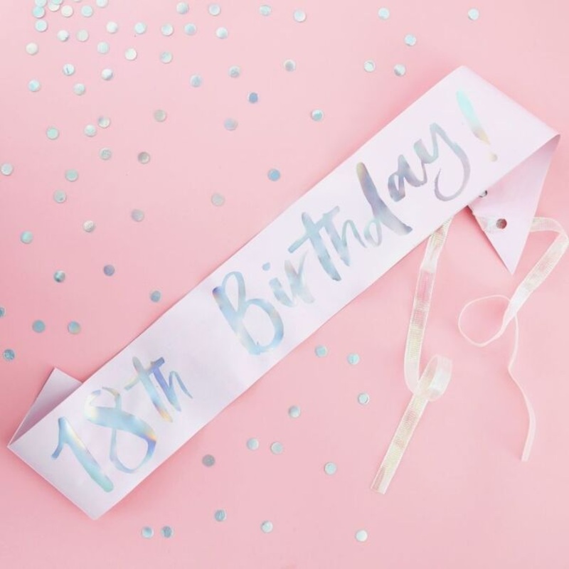 Pastel Rainbow 18th Birthday Sash
