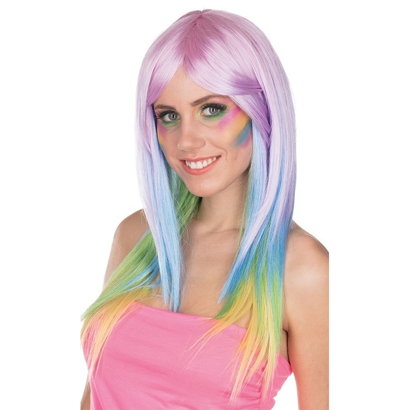 Pastel rainbow unicorn ladies wig