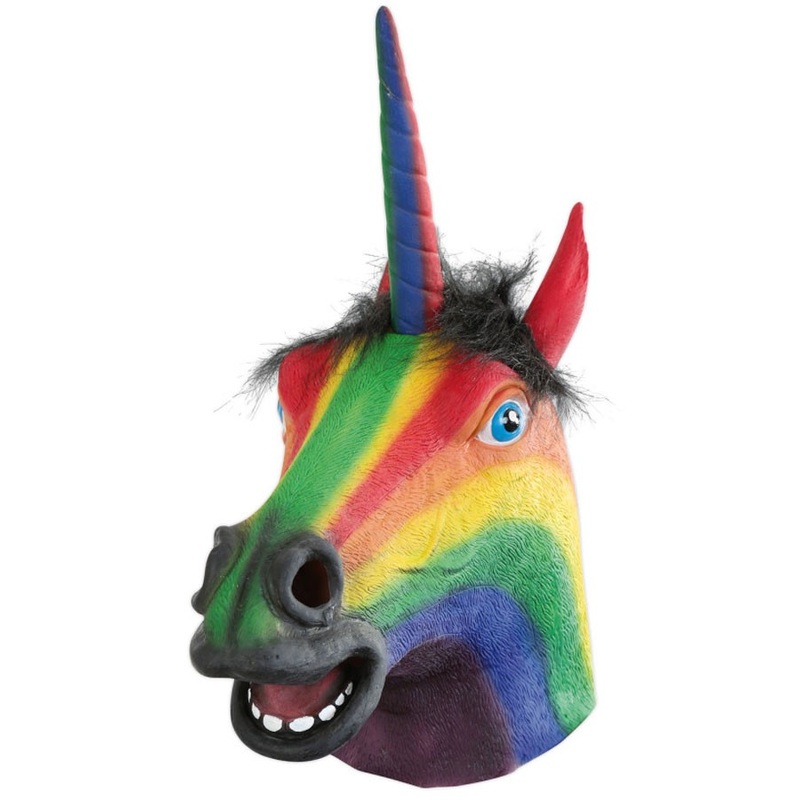 Rainbow unicorn full face mask