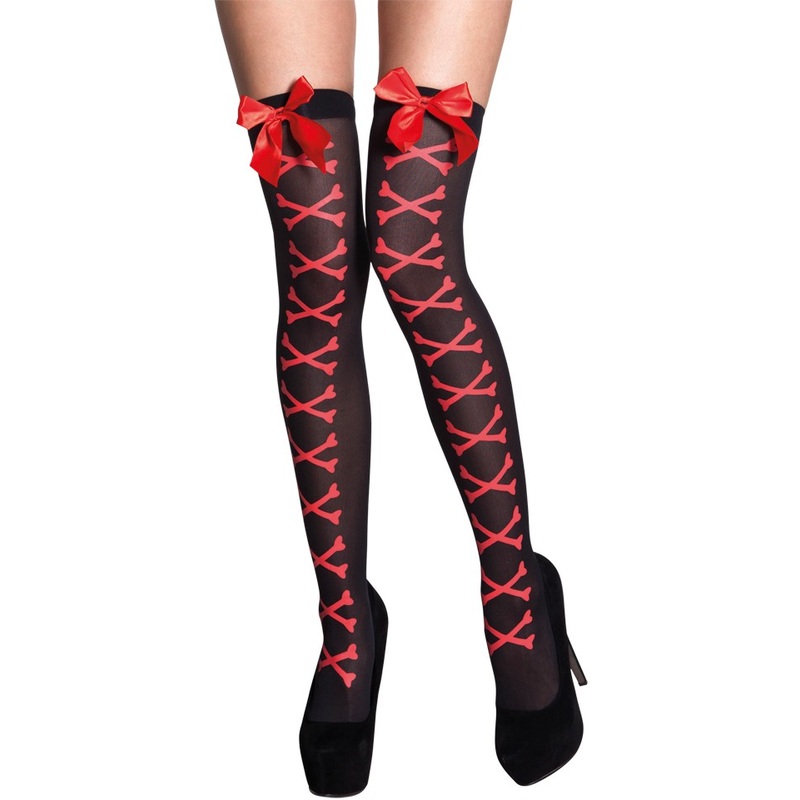 Red bones knee socks with bows