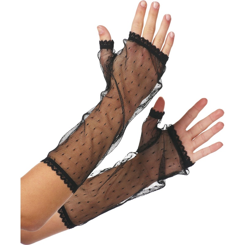 Transparent arm warmers with lace
