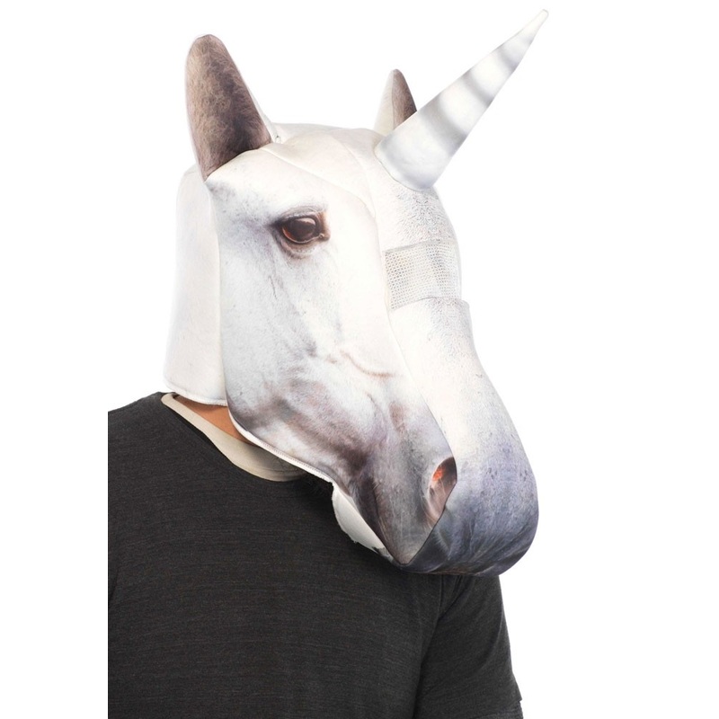 White unicorn mask