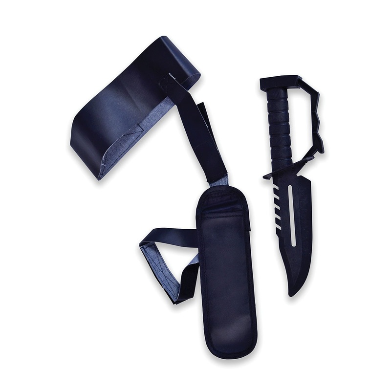 Black ankle holster with knife