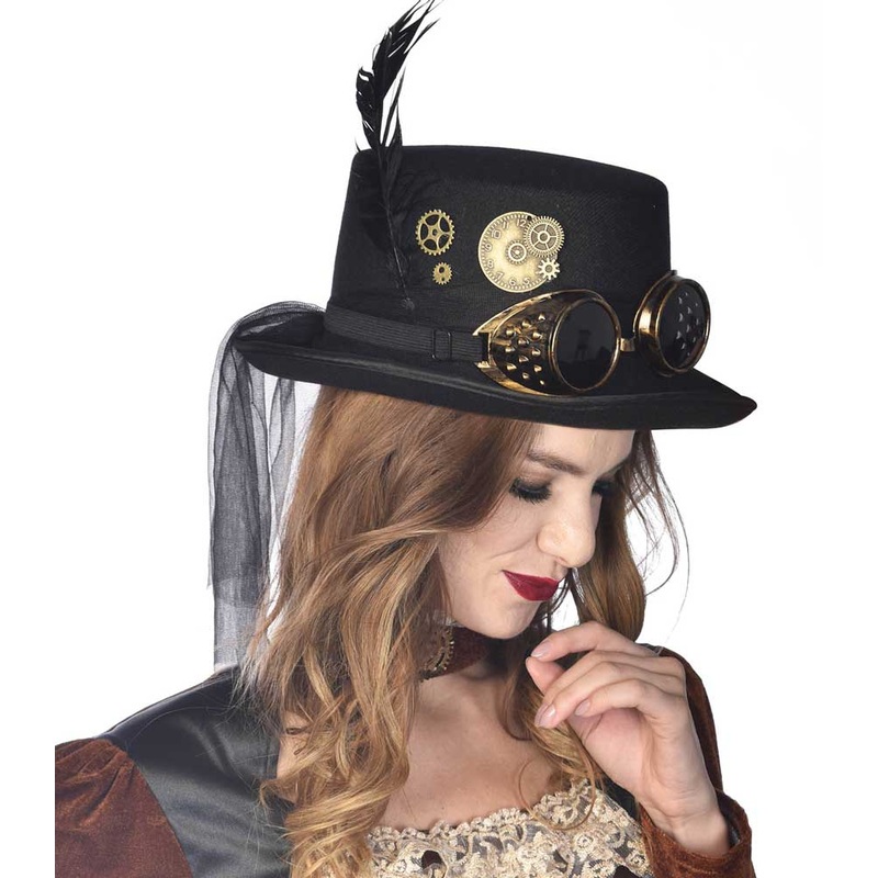 Brown steampunk top hat Mary