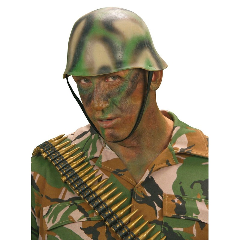 Camouflage military helmet made of latex