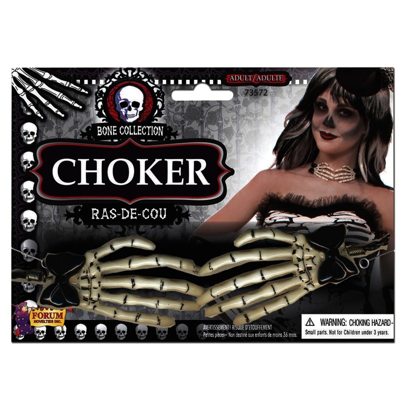 Choker with skeleton hands